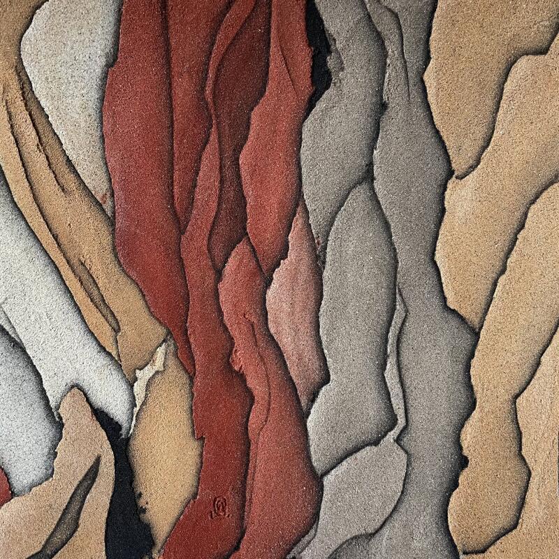 Painting Carré d'Ocres 3 by CMalou | Painting Subject matter Minimalist Sand