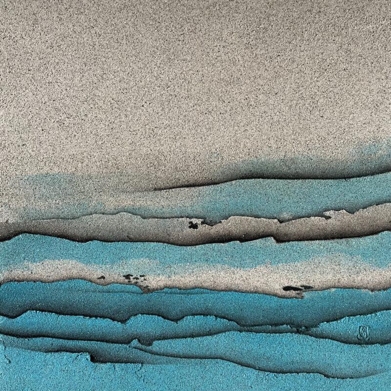 Painting Carré Ensablé 7 by CMalou | Painting Subject matter Minimalist Sand