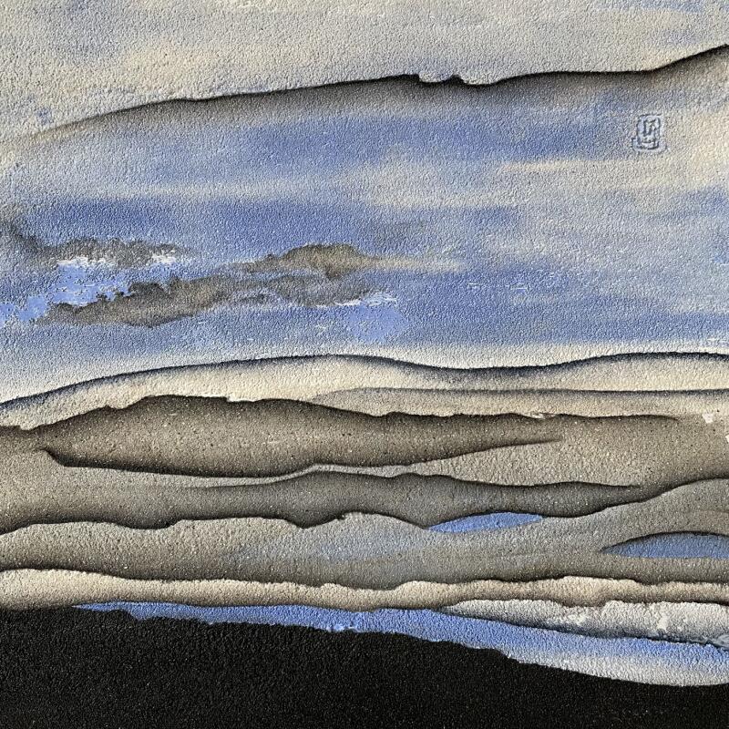 Painting Carré Lavande 2 by CMalou | Painting Subject matter Minimalist Sand