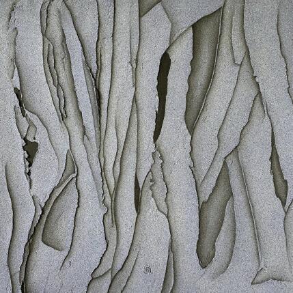 Painting Carré Bleuté 3 by CMalou | Painting Subject matter Sand Minimalist