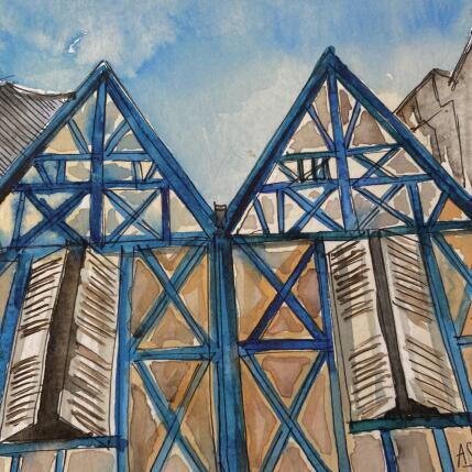 Painting Triangles turquoises by Sorokopud Angelina | Painting