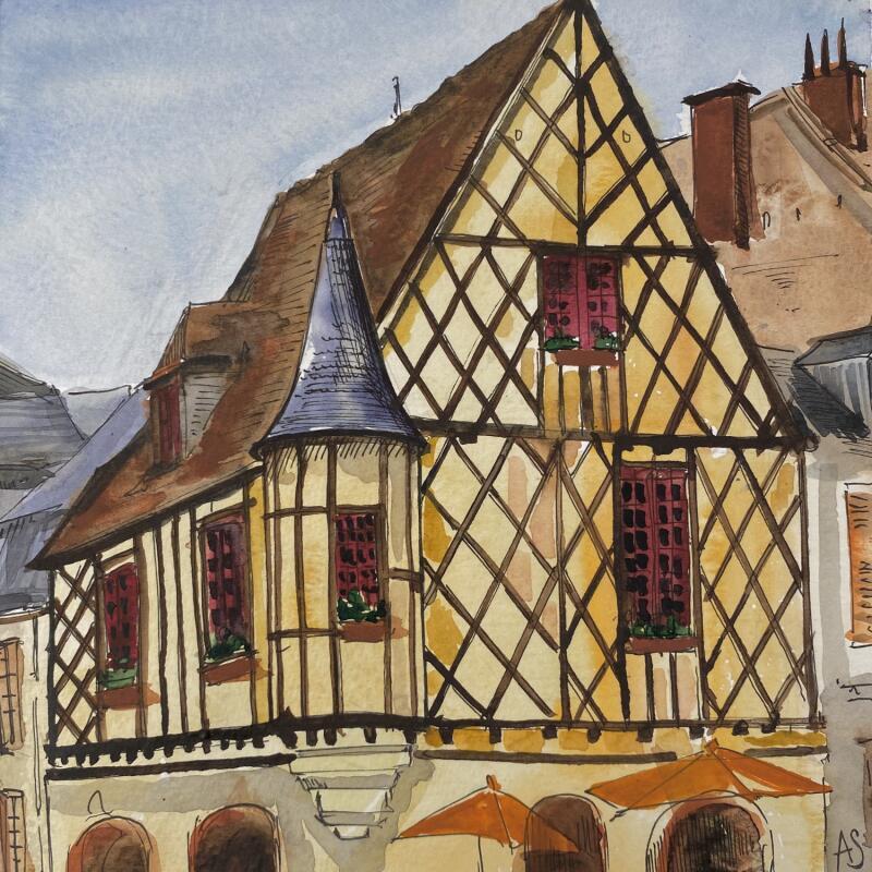 Peinture Tourelle paradisiaque par Sorokopud Angelina | Tableau