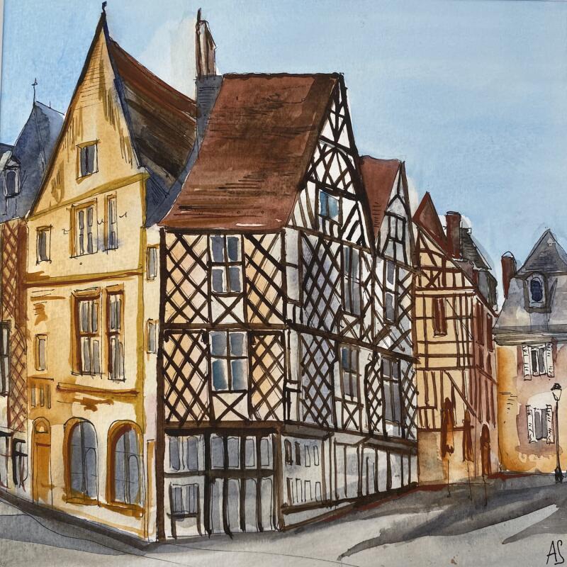 Painting Bourges à la Tim Burton by Sorokopud Angelina | Painting