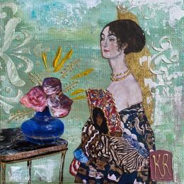 Peinture Bella par Romanelli Karine | Tableau Figuratif Acrylique, Collage, Papier, Pastel, Posca Portraits, Scènes de vie