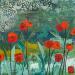 Peinture Poppies 2  par Romanelli Karine | Tableau Figuratif Nature Acrylique Posca Feuille d'or