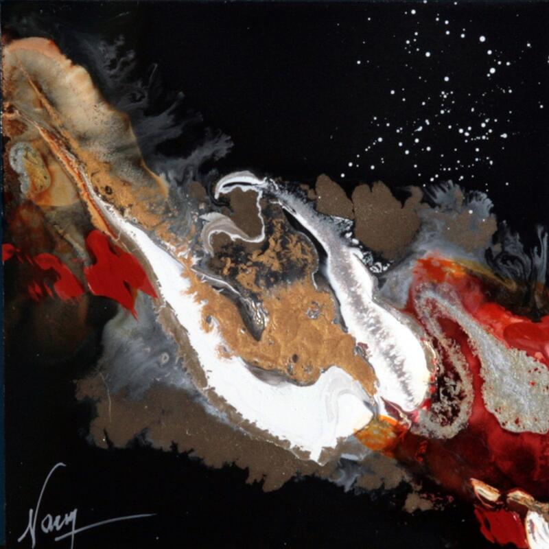 Painting C3394 by Naen | Painting Abstract Landscapes Acrylic Ink
