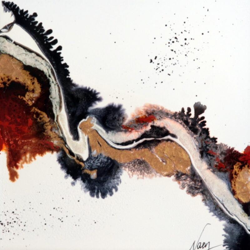 Painting C3396 by Naen | Painting Abstract Landscapes Acrylic Ink