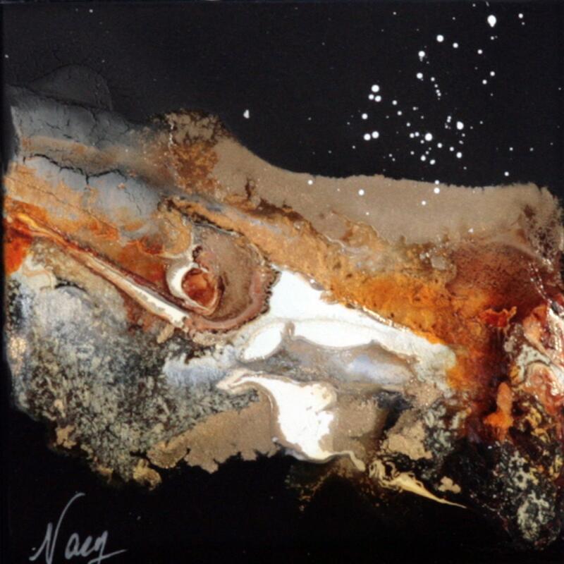 Painting C3418 by Naen | Painting Abstract Landscapes Acrylic Ink