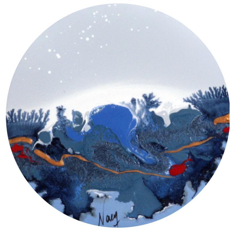 Painting C3438 by Naen | Painting Abstract Landscapes Acrylic Ink