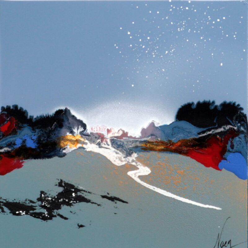 Painting C3243 by Naen | Painting Abstract Landscapes Acrylic Ink