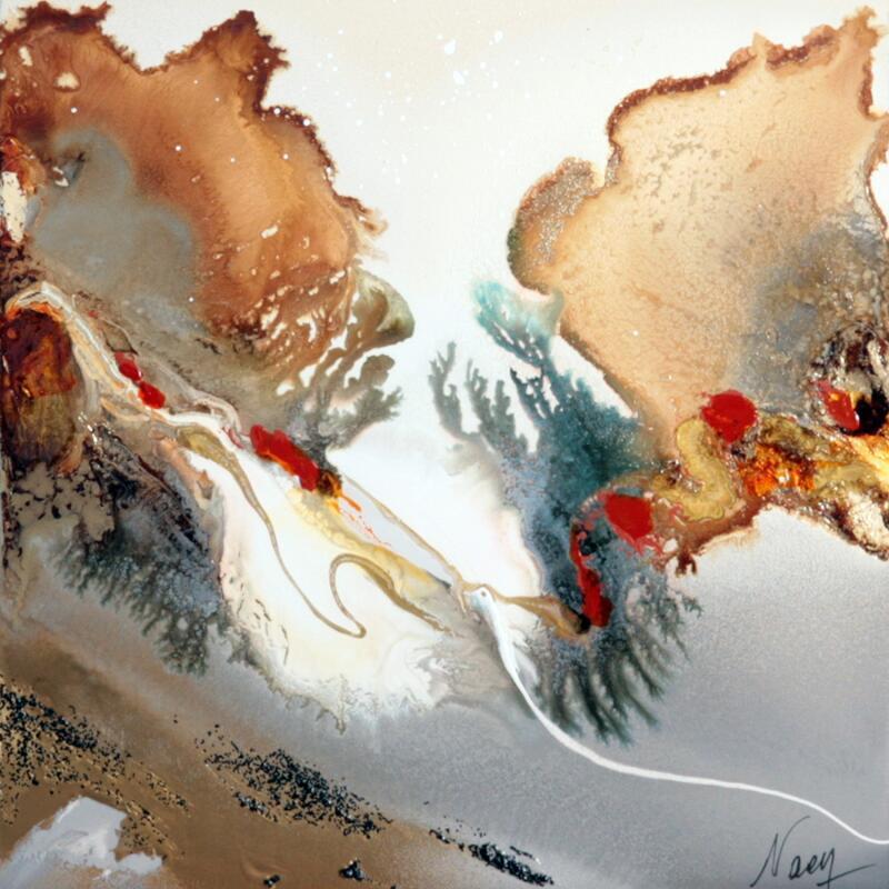 Painting C3477 by Naen | Painting Abstract Landscapes Acrylic Ink
