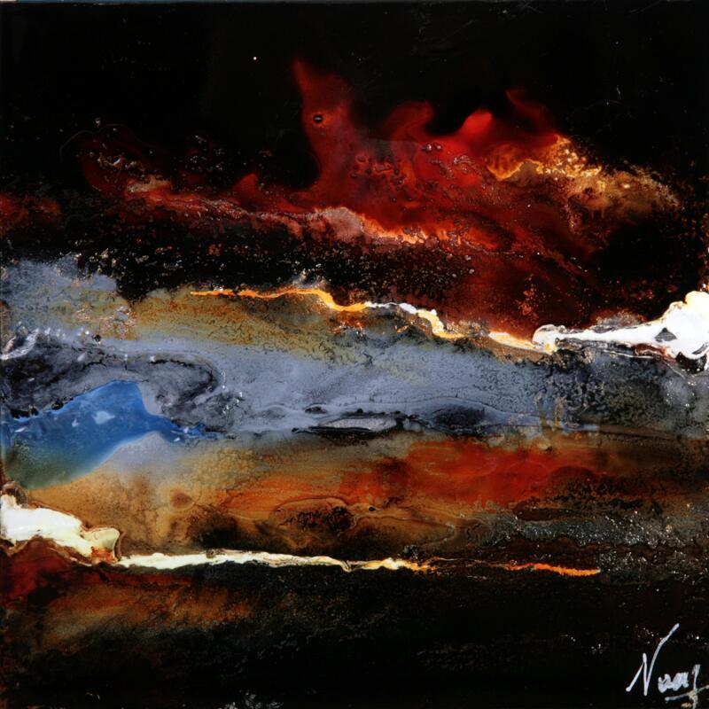 Painting C3579 by Naen | Painting Abstract Landscapes Acrylic Ink