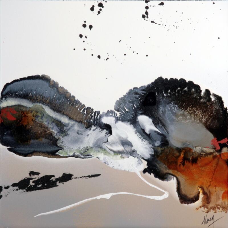 Painting C3459 by Naen | Painting Abstract Landscapes Acrylic Ink