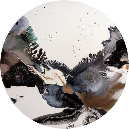 Painting C3543 by Naen | Painting Abstract Acrylic, Ink Landscapes