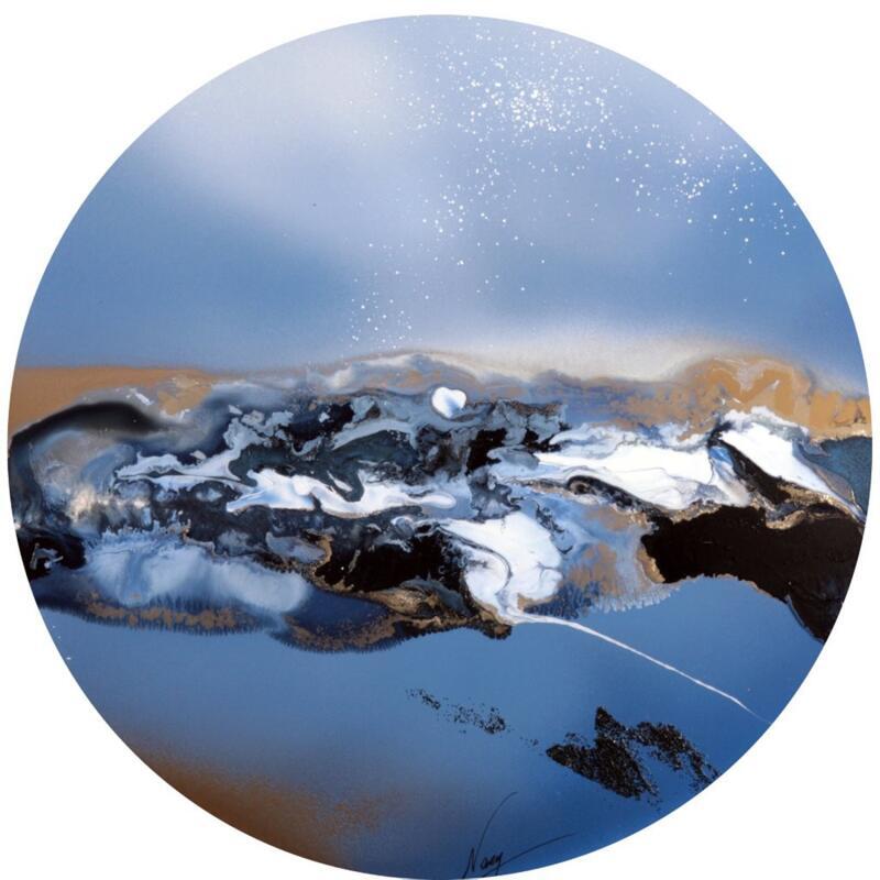 Painting C3602 by Naen | Painting Abstract Landscapes Acrylic Ink