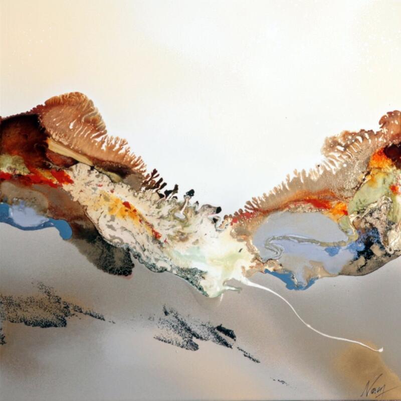 Painting C3479 by Naen | Painting Abstract Landscapes Acrylic Ink