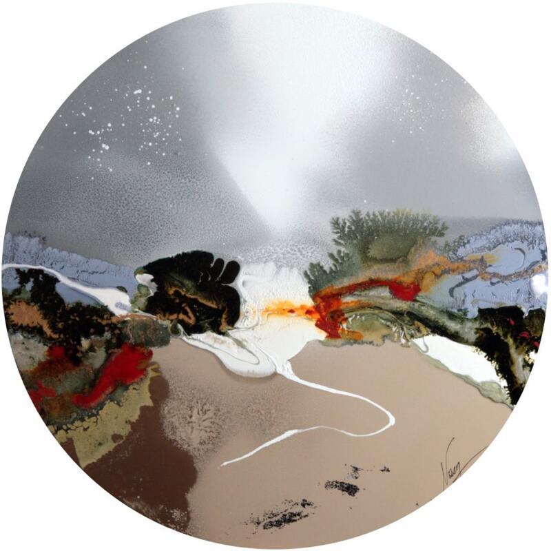 Painting C3501 by Naen | Painting Abstract Landscapes Acrylic Ink