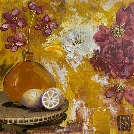 Peinture Un zeste de plaisir  par Romanelli Karine | Tableau Figuratif Acrylique, Collage Natures mortes