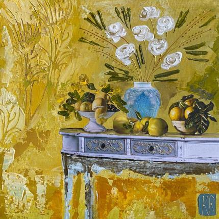 Peinture Le goût des citrons  par Romanelli Karine | Tableau Figuratif Acrylique, Collage, Papier, Pastel, Posca Natures mortes
