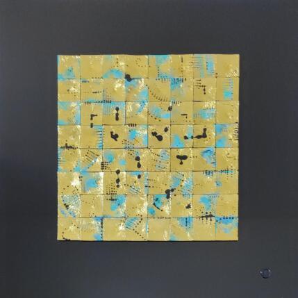Painting Hatu Hi by Bauquel Véronique | Painting Abstract Acrylic, Gluing, Lacquer, Metal, Resin Minimalist