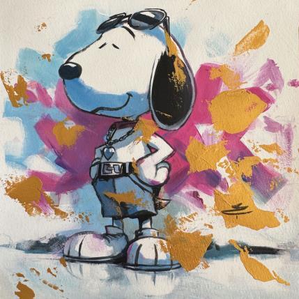 Peinture Snoopy Gang par Caizergues Noël  | Tableau Pop-art Acrylique, Collage Icones Pop