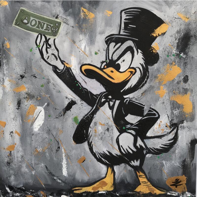 Painting Picsou by Caizergues Noël | Painting Pop-art Pop icons Acrylic Gluing