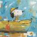 Peinture Snoopy Boat par Caizergues Noël  | Tableau Pop-art Icones Pop Acrylique