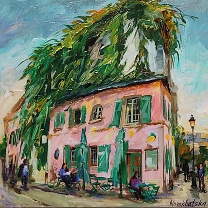 Peinture Maison Rose par Novokhatska Olga | Tableau Figuratif Acrylique, Huile Urbain