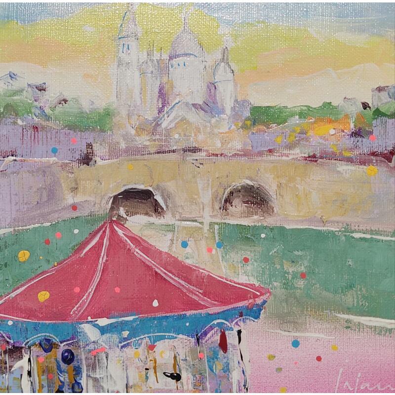 Gemälde Sacré Coeur et carrousel  von Yavru Irfan | Gemälde Figurativ Urban Öl