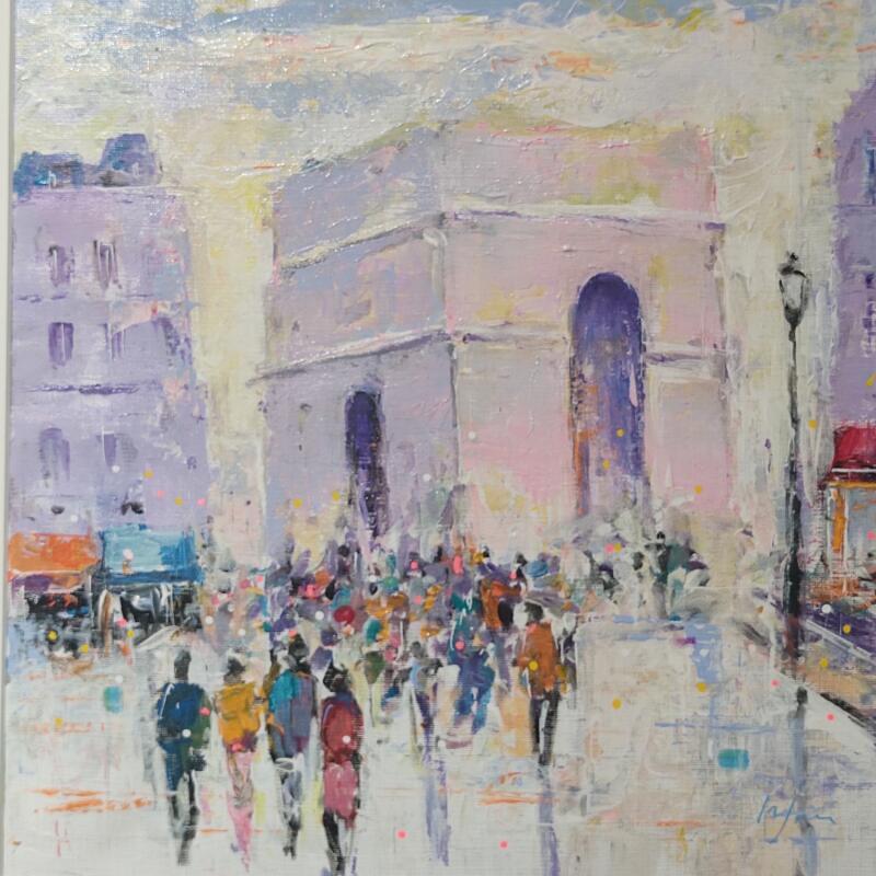 Pintura Arc de Triomphe en mai  por Yavru Irfan | Pintura Figurativo Aceite