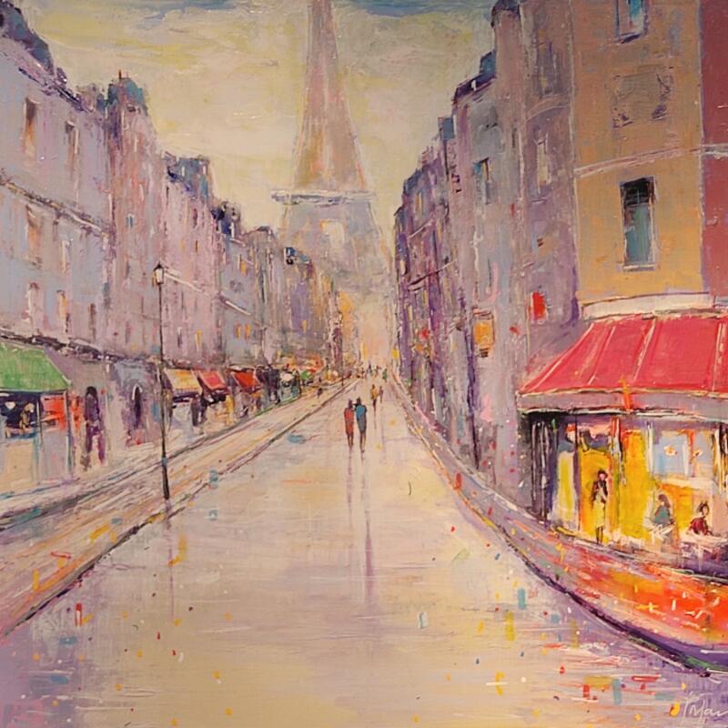 Painting Sous le ciel de Paris by Yavru Irfan | Painting Figurative Oil