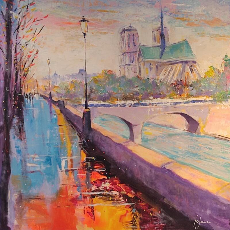 Painting L'amarante de Notre-Dame by Yavru Irfan | Painting Figurative Oil