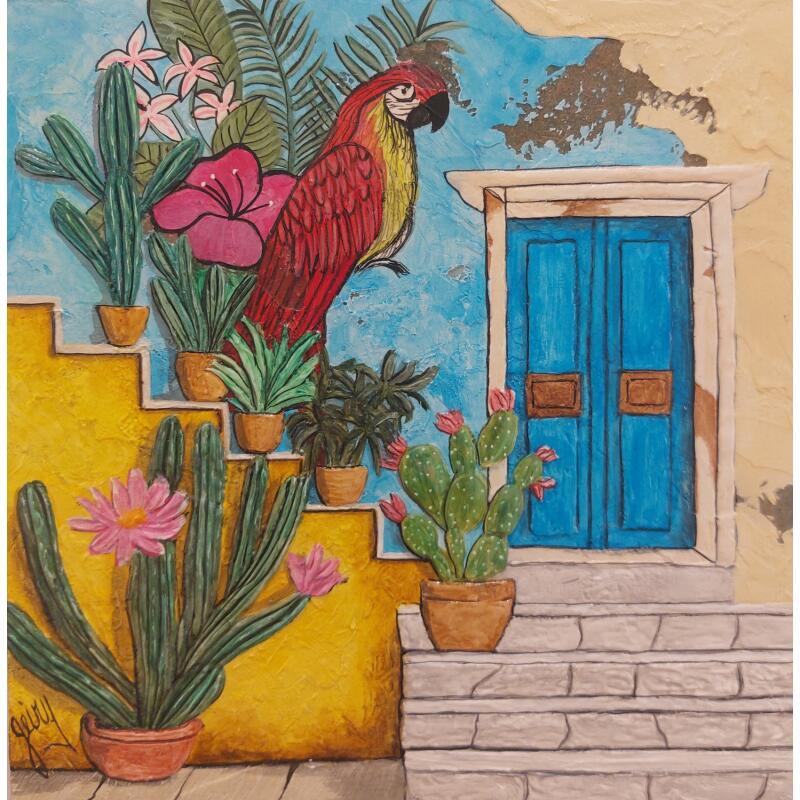 Peinture couleurs du sud par Geiry | Tableau Matiérisme