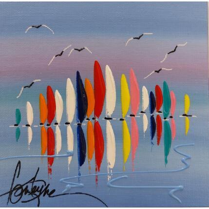 Peinture voiliers d'amour par Fonteyne David | Tableau Figuratif Acrylique