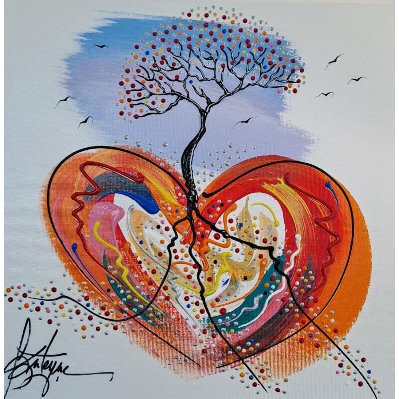 Peinture ton coeur, mes racines , mon amour par Fonteyne David | Tableau Figuratif Acrylique