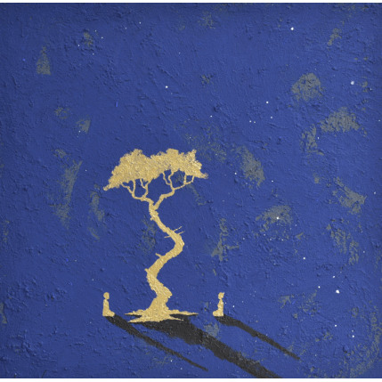 Peinture D'or et de fleur par Lemonnier | Tableau Matiérisme Acrylique, Zinc Paysages