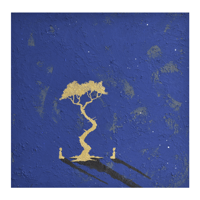 Peinture D'or et de fleur par Lemonnier  | Tableau Matiérisme Paysages Acrylique Zinc