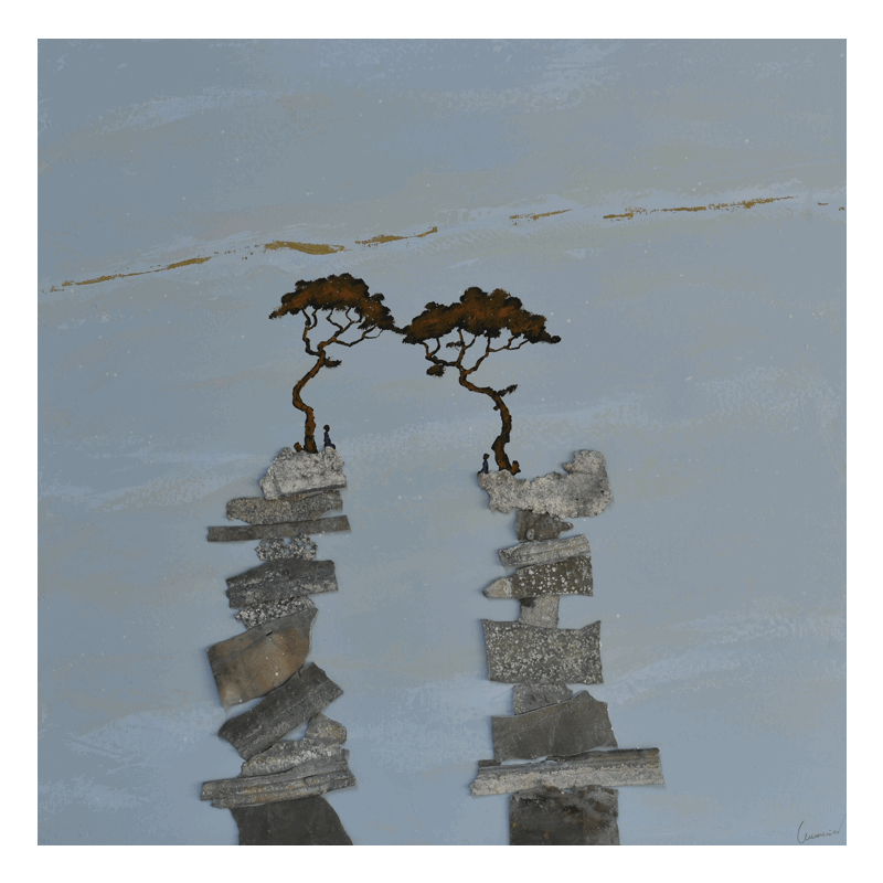 Painting Le juste équilibre by Lemonnier  | Painting Subject matter Landscapes Acrylic Zinc