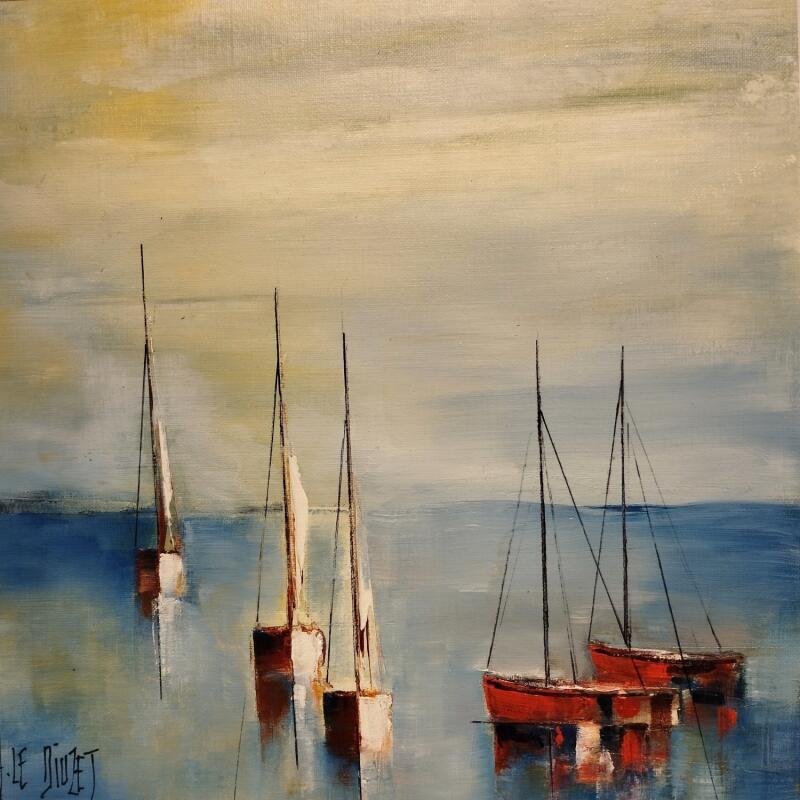 Painting Composition Marine 20745 LH by Le Diuzet Albert | Painting Figurative Oil