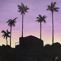 Painting Sous les palmiers by Blandin Magali | Painting Figurative Oil Landscapes