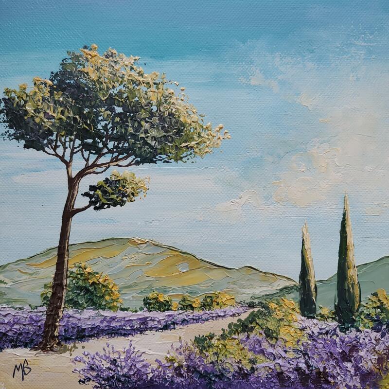 Peinture Le chemin des lavandes par Blandin Magali | Tableau Figuratif Paysages Huile