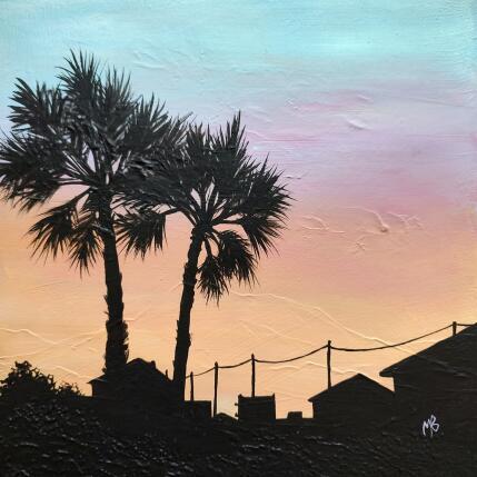 Gemälde Sur le chemin de la plage von Blandin Magali | Gemälde Figurativ Öl Landschaften