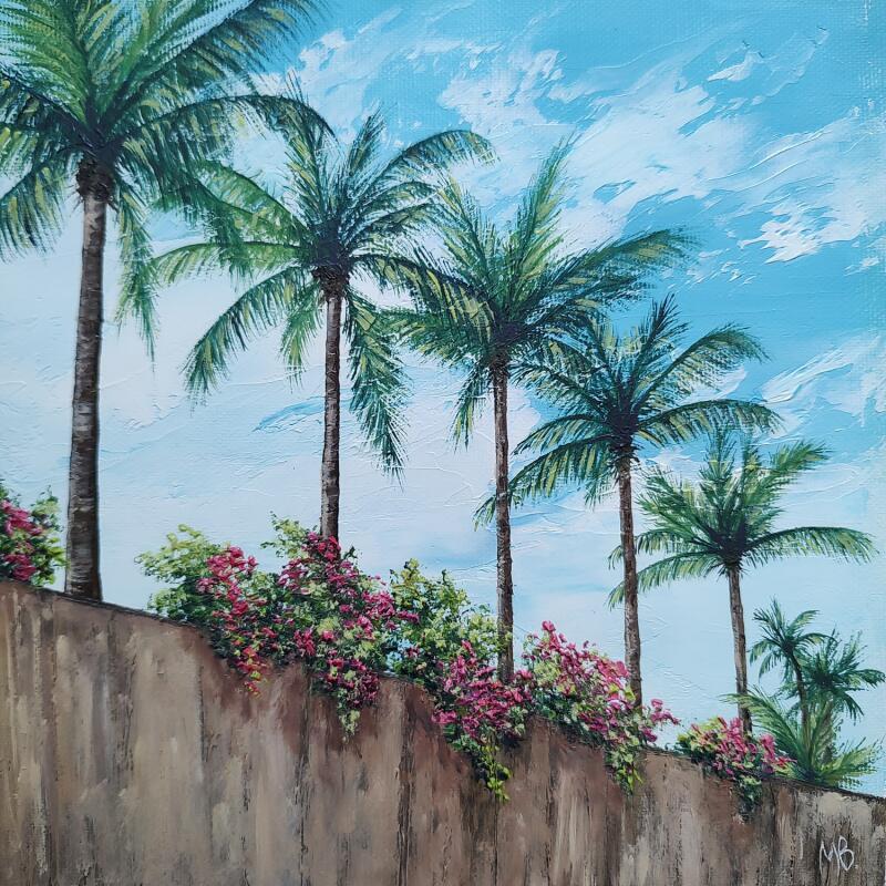 Gemälde Sous les palmiers von Blandin Magali | Gemälde Figurativ Landschaften Öl