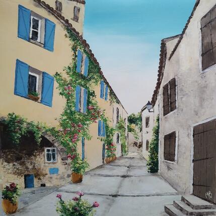 Gemälde Coeur de village von Blandin Magali | Gemälde Figurativ Öl Landschaften