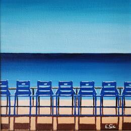 Peinture La grappe bleue par Sie Evelyne | Tableau Figuratif Acrylique Scènes de vie