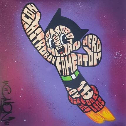 Peinture Astroboy purple galaxy par Cmon | Tableau Pop-art Icones Pop