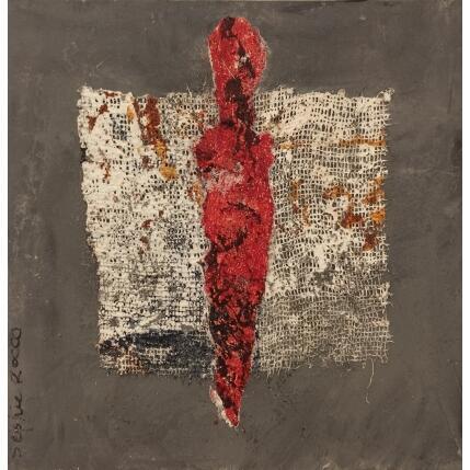 Painting Cinabre grisé by Rocco Sophie | Painting Raw art Acrylic, Gluing, Sand