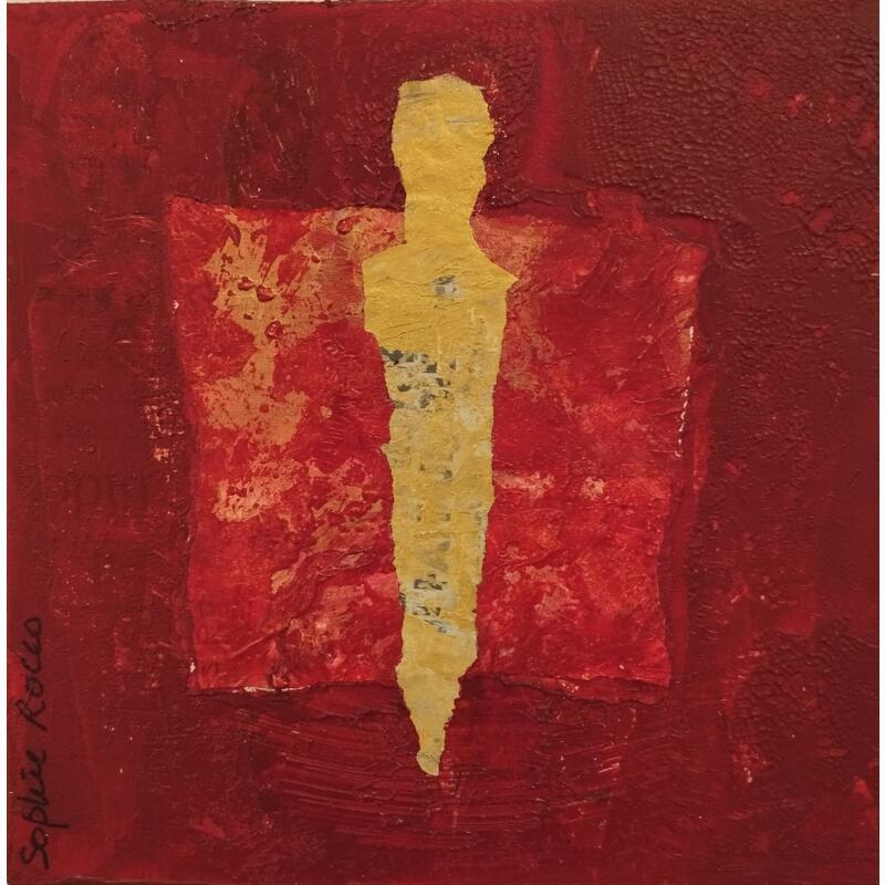 Peinture Guidance par Rocco Sophie | Tableau Art Singulier Acrylique Collage Sable