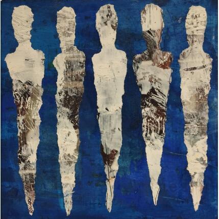 Peinture Fratrie par Rocco Sophie | Tableau Art Singulier Acrylique, Collage, Sable