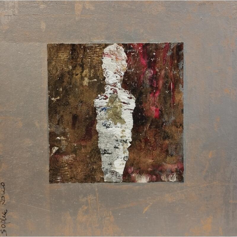 Painting D'amour et d'or by Rocco Sophie | Painting Raw art Acrylic Gluing Sand